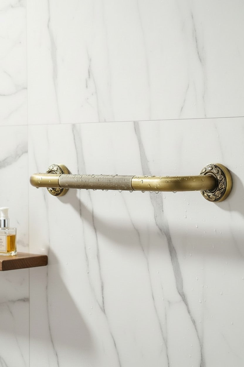 Premium Brass Bathroom Grab Bar - 20 in/52 cm